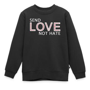 Envoyez une déclaration d’amour pas de haine - Sweat Premium enfant bio - noir - Devant - AI Model Kid Female (0cm)