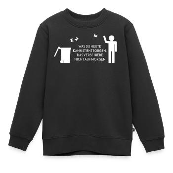entsorgen - Kinder Premium Organic Sweatshirt - Schwarz - Vorne - AI Model Kid Female (0cm)