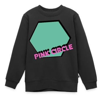 Hexagone vintage avec texte - Sweat Premium enfant bio - noir - Devant - AI Model Kid Female (0cm)