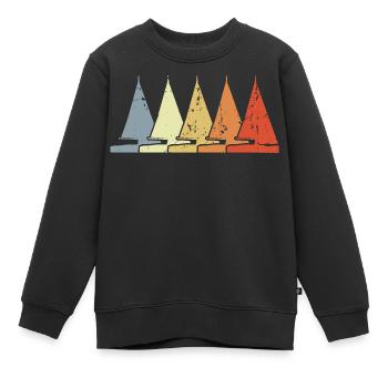 Segelboot Skizze - Kinder Premium Organic Sweatshirt - Schwarz - Vorne - AI Model Kid Female (0cm)