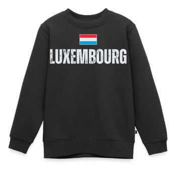 Flagge von Luxemburg, Luxemburger Stolz - Kinder Premium Organic Sweatshirt - Schwarz - Vorne - AI Model Kid Female (0cm)
