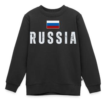Russische Flagge, russischer Stolz - Kinder Premium Organic Sweatshirt - Schwarz - Vorne - AI Model Kid Female (0cm)