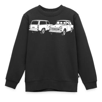 Icônes à deux temps - Sweat Premium enfant bio - noir - Devant - AI Model Kid Female (0cm)