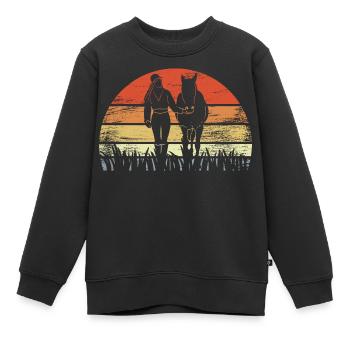 Vintage Reiterin - Kinder Premium Organic Sweatshirt - Schwarz - Vorne - AI Model Kid Female (0cm)