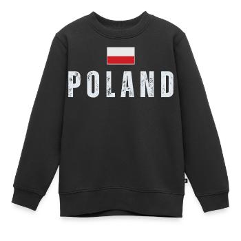 Polnischer Stolz, Polnische Flagge - Kinder Premium Organic Sweatshirt - Schwarz - Vorne - AI Model Kid Female (0cm)