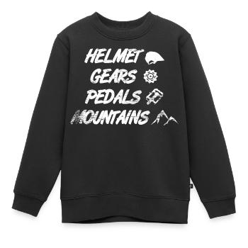 Casque Vitesses Pédales Montagnes - Sweat Premium enfant bio - noir - Devant - AI Model Kid Female (0cm)