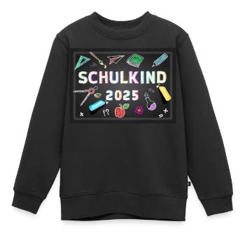Schulkind 2025 Erstklässler - Kinder Premium Organic Sweatshirt - Schwarz - Vorne - AI Model Kid Female (0cm)