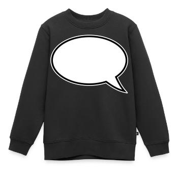 Conception de bulles de dialogue - Sweat Premium enfant bio - noir - Devant - AI Model Kid Female (0cm)