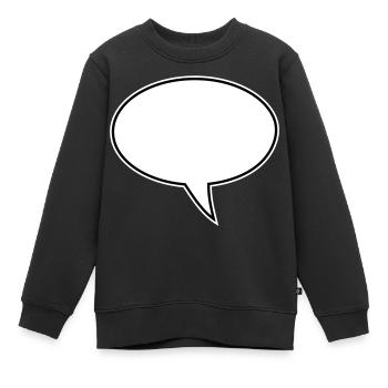 Conception de la bulle de dialogue à droite - Sweat Premium enfant bio - noir - Devant - AI Model Kid Female (0cm)