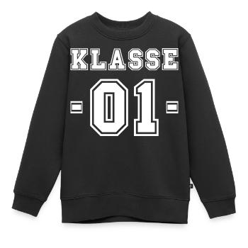 Klasse 1 - Erstklässler Schulkind Einschulung - Kinder Premium Organic Sweatshirt - Schwarz - Vorne - AI Model Kid Female (0cm)