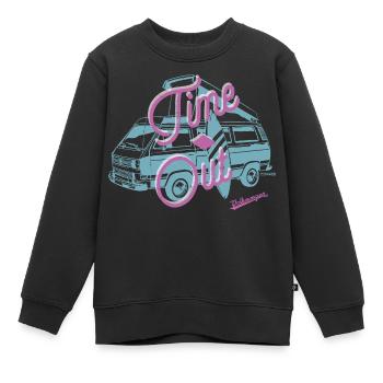 Volkswagen VW Bulli Avec Lettrage Time Out - Sweat Premium enfant bio - noir - Devant - AI Model Kid Female (0cm)