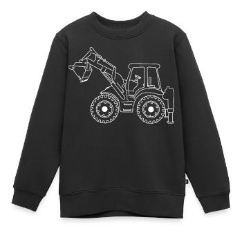 Excavatrice - Sweat Premium enfant bio - noir - Devant - AI Model Kid Female (0cm)
