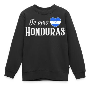 J’adore le Honduras, fabriqué au Honduras - Sweat Premium enfant bio - noir - Devant - AI Model Kid Female (0cm)
