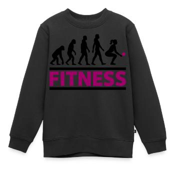Evolution Fitness Frau Cooles Geschenk - Kinder Premium Organic Sweatshirt - Schwarz - Vorne - AI Model Kid Female (0cm)