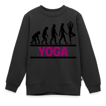 Evolution Yoga Frau Zen Cool - Kinder Premium Organic Sweatshirt - Schwarz - Vorne - AI Model Kid Female (0cm)