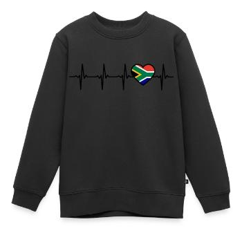Afrique du Sud Heartbeat Afrique du Sud - Sweat Premium enfant bio - noir - Devant - AI Model Kid Female (0cm)