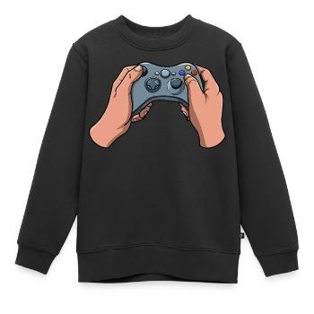 Gamer Controller - Kids Premium Organic Sweatshirt - black - Front - AI Model Kid Female (0cm)