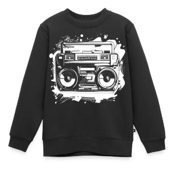 Hip Hop Musik Zeichnung - Kinder Premium Organic Sweatshirt - Schwarz - Vorne - AI Model Kid Female (0cm)
