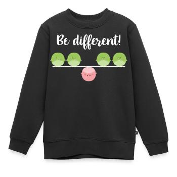 Be different! Sei einfach anders! - Kinder Premium Organic Sweatshirt - Schwarz - Vorne - AI Model Kid Female (0cm)