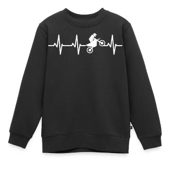 Kardiogramm Motocross - Kinder Premium Organic Sweatshirt - Schwarz - Vorne - AI Model Kid Female (0cm)