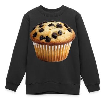 Muffin - Sweat Premium enfant bio - noir - Devant - AI Model Kid Female (0cm)