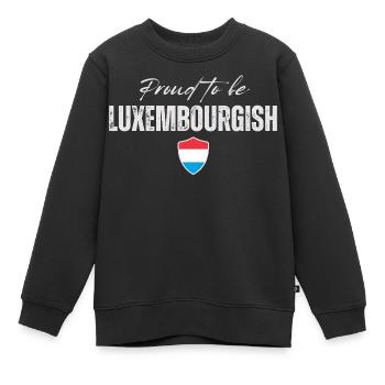 Flagge von Luxemburg, Luxemburger Stolz - Kinder Premium Organic Sweatshirt - Schwarz - Vorne - AI Model Kid Female (0cm)