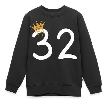 32 - Kinder Premium Organic Sweatshirt - Schwarz - Vorne - AI Model Kid Female (0cm)