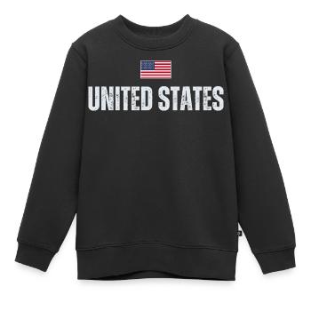 Drapeau américain, patriote américain - Sweat Premium enfant bio - noir - Devant - AI Model Kid Female (0cm)