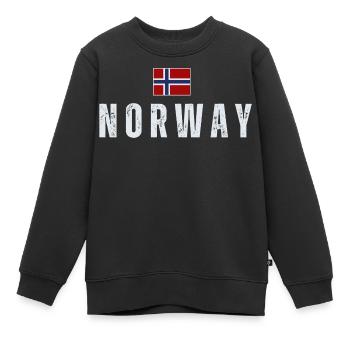 Drapeau norvégien, patriote norvégien - Sweat Premium enfant bio - noir - Devant - AI Model Kid Female (0cm)