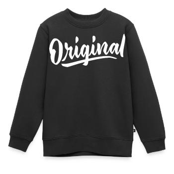Langue source - Sweat Premium enfant bio - noir - Devant - AI Model Kid Female (0cm)