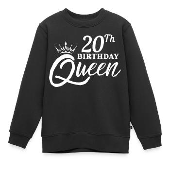 Reine du 20e anniversaire - Sweat Premium enfant bio - noir - Devant - AI Model Kid Female (0cm)