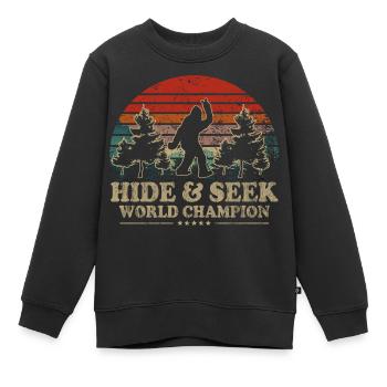 Verstecken Weltmeister Bigfoot - Kinder Premium Organic Sweatshirt - Schwarz - Vorne - AI Model Kid Female (0cm)