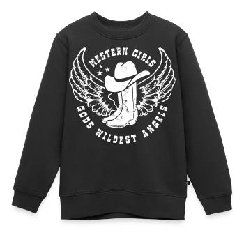 Western girls God's wildest Angels Linedance - Kinder Premium Organic Sweatshirt - Schwarz - Vorne - AI Model Kid Female (0cm)