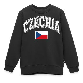 Drapeau de la République tchèque - Sweat Premium enfant bio - noir - Devant - AI Model Kid Female (0cm)