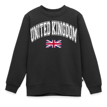 Drapeau du Royaume-Uni - Sweat Premium enfant bio - noir - Devant - AI Model Kid Female (0cm)