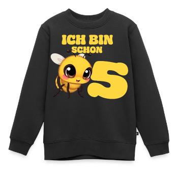 5. Geburtstag Biene Kinder Kindergeburtstag  - Kinder Premium Organic Sweatshirt - Schwarz - Vorne - AI Model Kid Female (0cm)