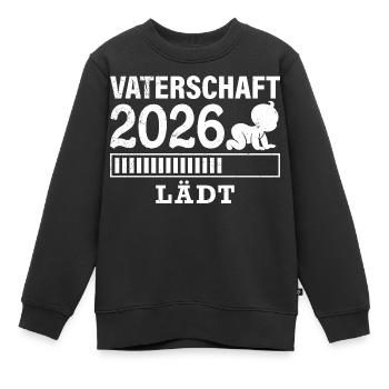 Werdender Papa VATERSCHAFT WIRD GELADEN 2026 - Kinder Premium Organic Sweatshirt - Schwarz - Vorne - AI Model Kid Female (0cm)