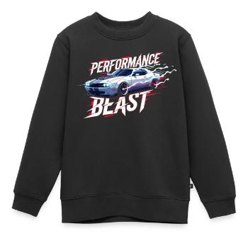 Conception de performance de muscle car - Sweat Premium enfant bio - noir - Devant - AI Model Kid Female (0cm)