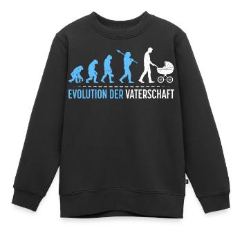 Werdender Vater EVOLUTION DER VATERSCHAFT Lustig - Kinder Premium Organic Sweatshirt - Schwarz - Vorne - AI Model Kid Female (0cm)