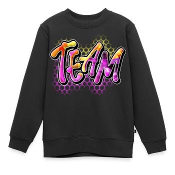 Team - Kinder Premium Organic Sweatshirt - Schwarz - Vorne - AI Model Kid Female (0cm)