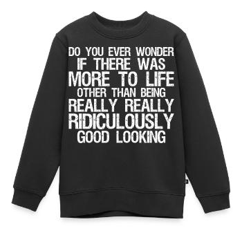 Vous êtes-vous déjà demandé s’il y avait plus dans la vie - Sweat Premium enfant bio - noir - Devant - AI Model Kid Female (0cm)