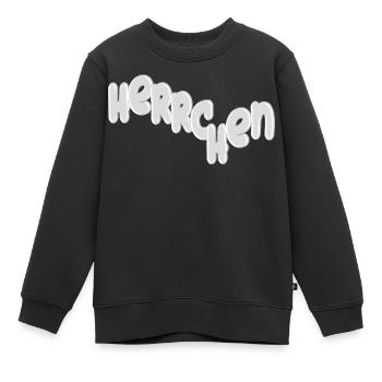 Lettrage maître 3D - Sweat Premium enfant bio - noir - Devant - AI Model Kid Female (0cm)