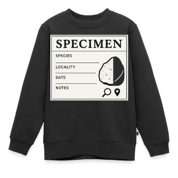 Étiquette de collection d’échantillons géologiques fossiles - Sweat Premium enfant bio - noir - Devant - AI Model Kid Female (0cm)