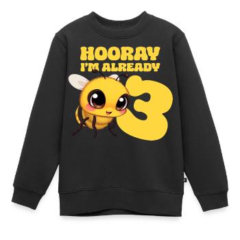 Bee Kids 3e anniversaire Fête d’anniversaire des enfants - Sweat Premium enfant bio - noir - Devant - AI Model Kid Female (0cm)