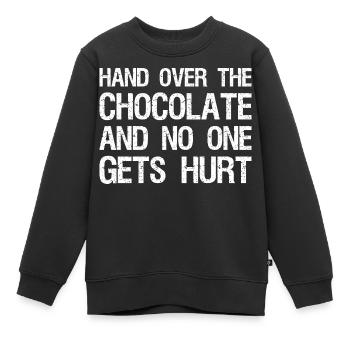 Remettez le chocolat et personne ne sera blessé - Sweat Premium enfant bio - noir - Devant - AI Model Kid Female (0cm)