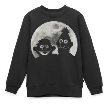 Sesamstraße Ernie & Bert Bei Mondschein - Kinder Premium Organic Sweatshirt - Schwarz - Vorne - AI Model Kid Female (0cm)