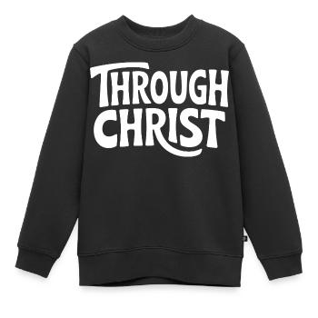 Trough Christ Jesus Christen Glaube - Kinder Premium Organic Sweatshirt - Schwarz - Vorne - AI Model Kid Female (0cm)