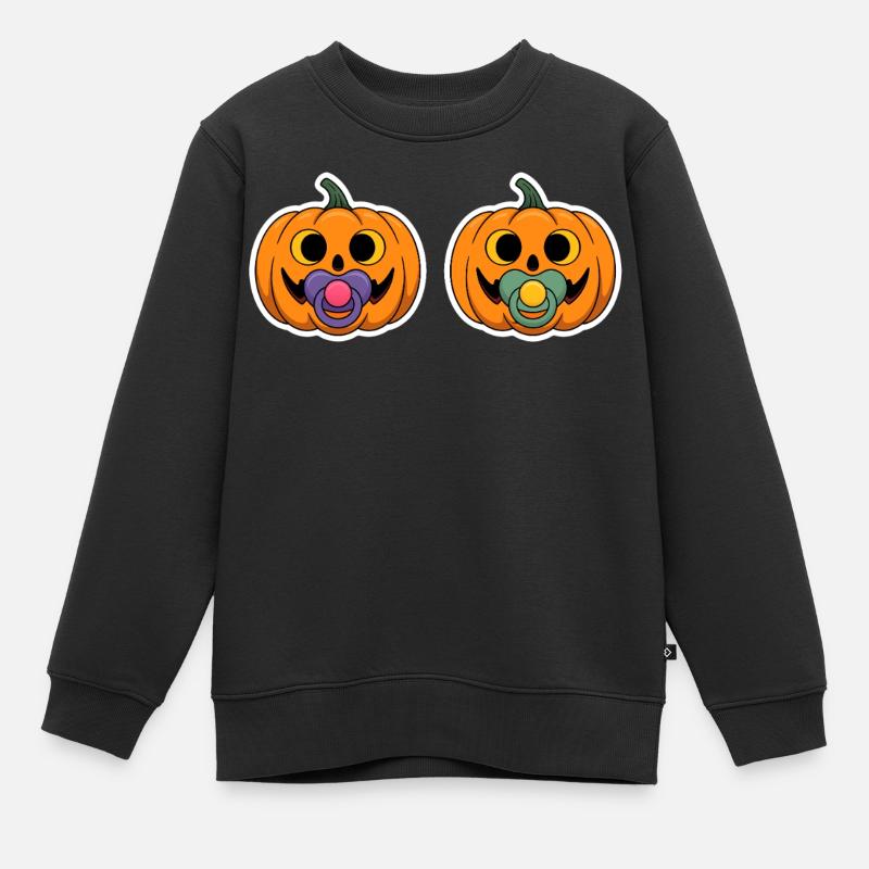 Grimaces de sucette citrouille - Sweat Premium enfant bio - noir