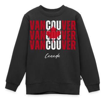 Vancouver Canada, j’adore Vancouver - Sweat Premium enfant bio - noir - Devant - AI Model Kid Female (0cm)