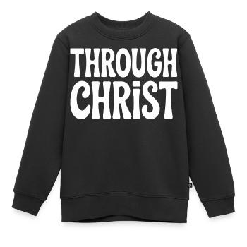 Trough Christ Jesus Christen Glaube - Kinder Premium Organic Sweatshirt - Schwarz - Vorne - AI Model Kid Female (0cm)